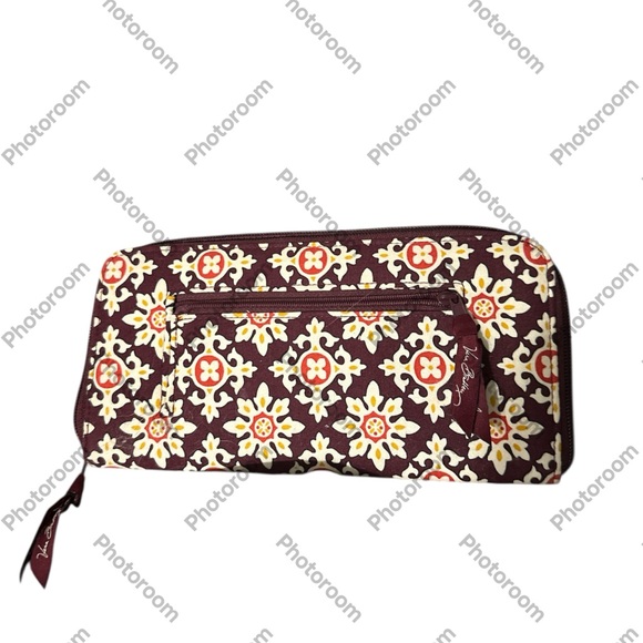 Vera Bradley Handbags - NWOT Vera Bradley Brown and Yellow Geometric Wallet large zip around